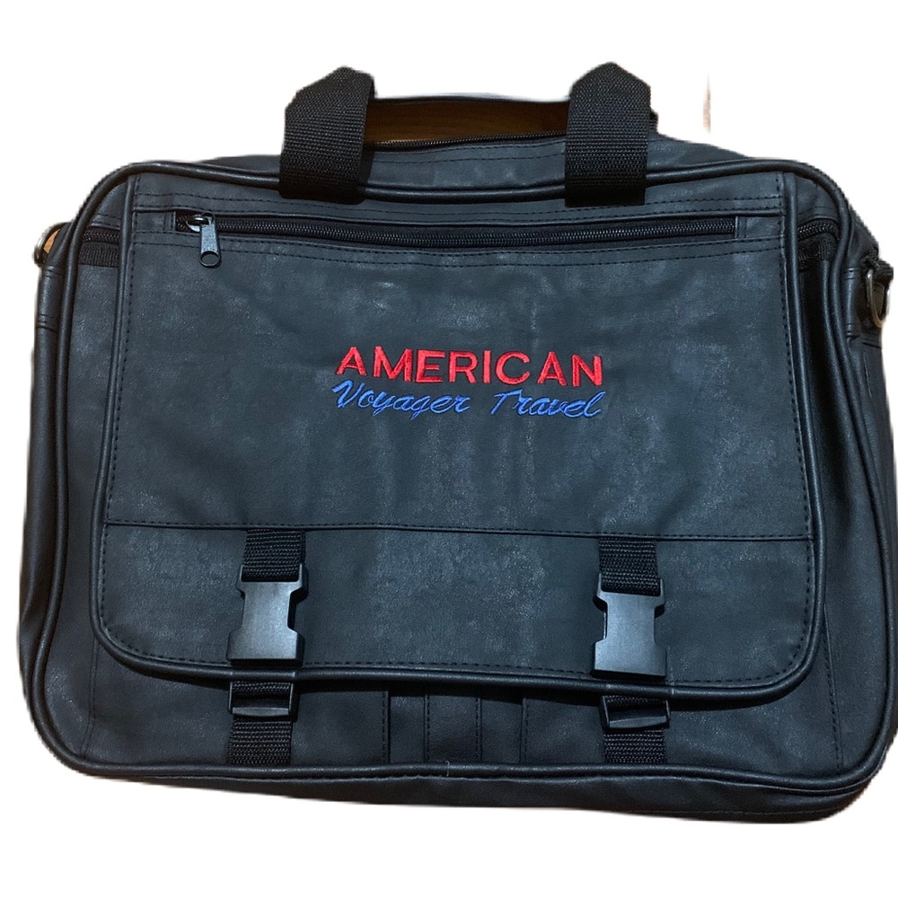 American Voyager Travel Expanding Case Organizer New Black Fabric NEW